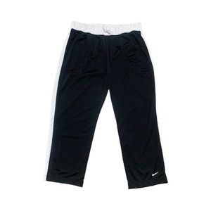 Vintage Nike Mesh Pants Black White Swoosh Elastic Waist Women’s Medium